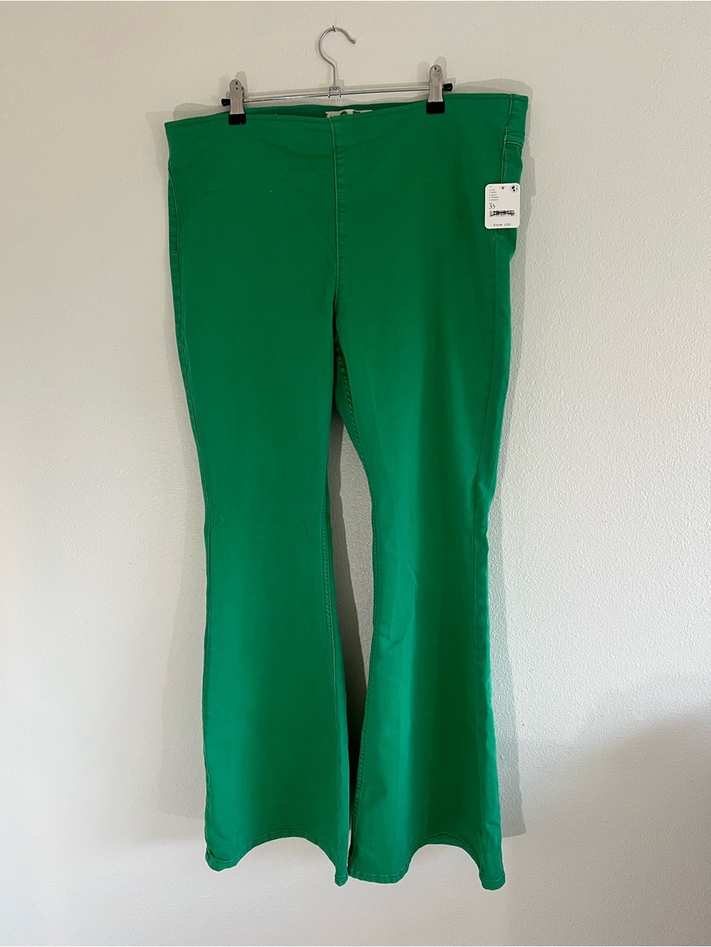 We The Free Emerald Green Flare Stretch Pants